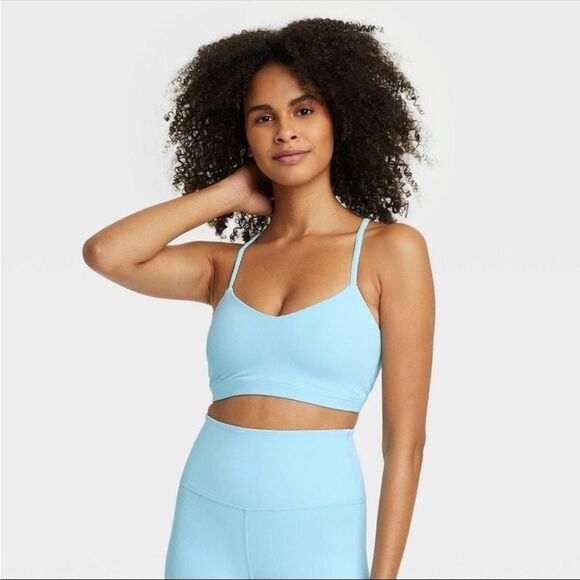 All In Motion XS Light Blue Triangle Sports Bra‎ - Picture 1 of 7